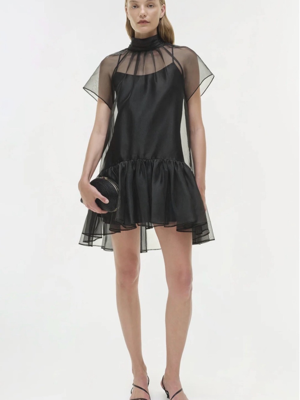 SIMKHAI Beaux Organza Dress in Black